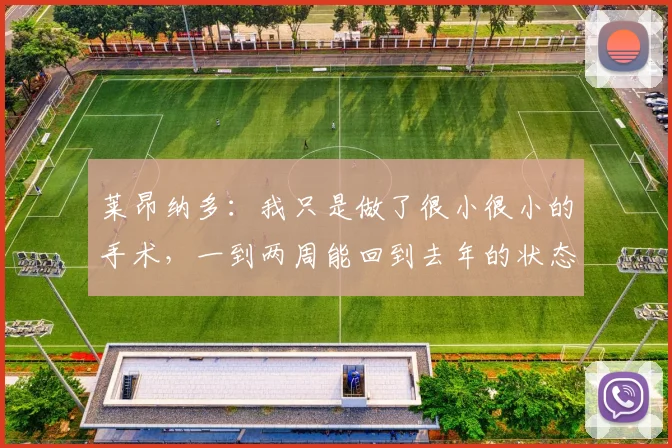 莱昂纳多：我只是做了很小很小的手术，一到两周能回到去年的状态